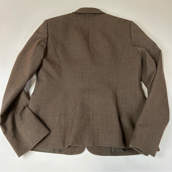 Calvin Klein Womens Casual Business Blazer Size 6 Brown Shoulder Pads #0494 - Picture 2 of 10